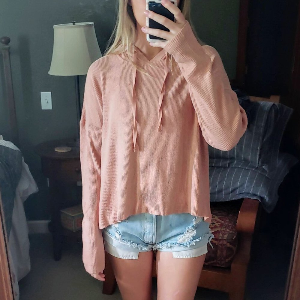 American Eagle Light Mauve Pink Soft Hoodie